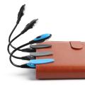 Mini Flexible Clip-on Bright Booklight LED Travel Book Reading Lamp White Light book holder small table lamp light small gifts Gray. 
