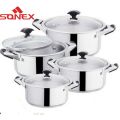 Sonex Mega Classic – 4 Cooking Pots Set – Stainless Steel. 