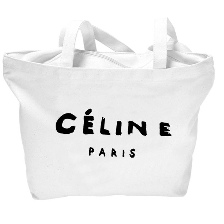 Vagile Celine Paris Printed Designer Handbag Durable Canvas Zipper Bag Large Capacity With Zipped pocket inside