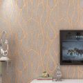 Simple happiness53cm European Style Non-woven Fabric Room Decor Background Wall Wallpaper Simple Modern 3D Curve Stripe Stickers Home Decoration. 