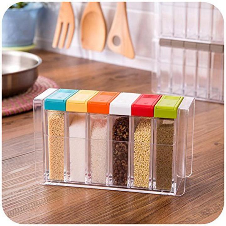 Spice Jar with Colorful Lids (6Pc Set)