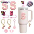 High-quality Cup Accessories Customize Tumbler with 9pcs Cup Accessories Set Silicone Straw Caps Letter Pendants Handle Charm Stickers Spill Stoppers Perfect Gift for Personalizing Cups Cup Accessory. 