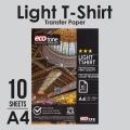 Light T Shirt Transfer Paper Ecotone for Fabrics, 10 Sheets, A4 Size All Inkjet Printer Epson, Canon, Hp, Brother. 