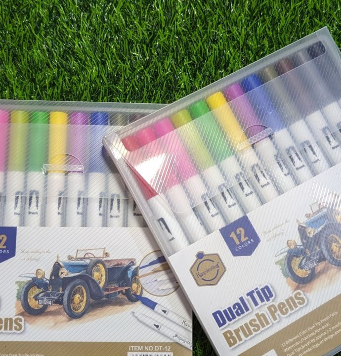 Keep%20Smiling%20Dual%20Tip%20Brush%20Pen%20Art%20Marker%2012%20Pcs%20Set%20-%20Image%204