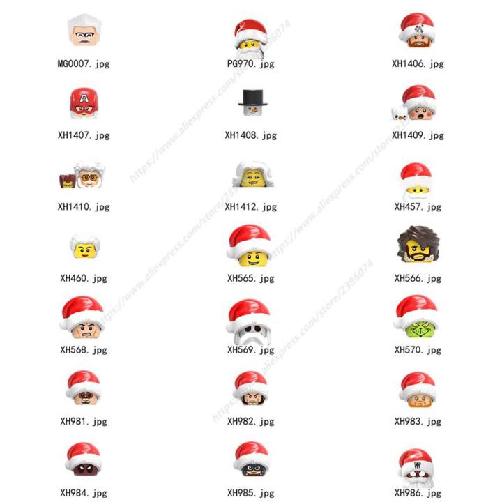 Single Merry Christmas Claus Granny Figures Head accessories Building Blocks toy Series-105