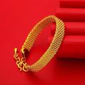 Jewellery 916 Malaysia Set Lelong Viral Murah Rantai Cop Emas Suasa 375 Original Lucky Love Korea & Bangkok Gold Peach Heart Bracelet for Women and Men Fashion Gelang Tangan Lelaki. 