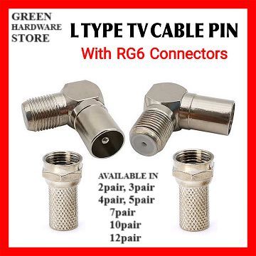 2%20PcsTV%20and%20LCD/LED%20TV%20Cable%20Pin%20L%20Shape%20with%202%20Connector%20RG6%20-%20Image%202
