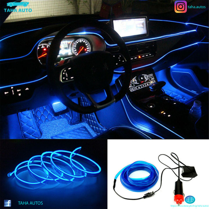 Car Dashboard Neon Light Wire El-Wire  3 Meter (10.11 feet)  Blue Color