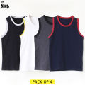 Pack Of 4 - Summer Style Tank Top Tees Sando Boys & Girls. 