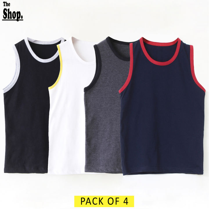 Pack Of 4 - Summer Style Tank Top Tees Sando Boys & Girls