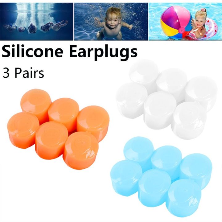 3 Pairs Environmental Swimming Anti-noise Sleeping Ear Plugs Earmuffs Soft Silicone Waterproof