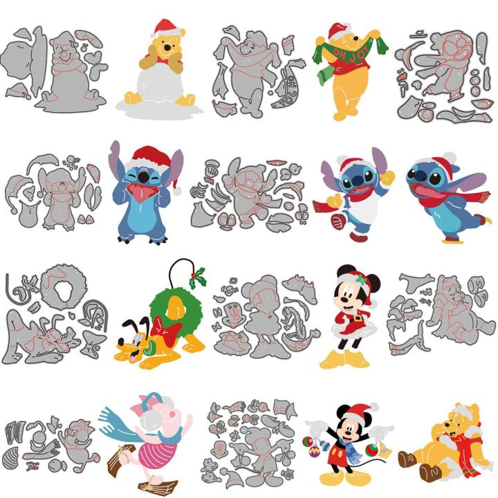 Disney Winnie Piglet Stitch Metal Cutting Dies Pluto Mickey Mouse Die Cuts for DIY Scrapbooking Paper Cards Crafts New 2022 Dies