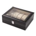 10 Slots PU Leather Watch Display Storage Box for Smart Watches Quartz Watches for Display for both men and women. 