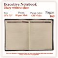 Set of three Executive Notebook Diary Size (10" x 7.5") without date. 