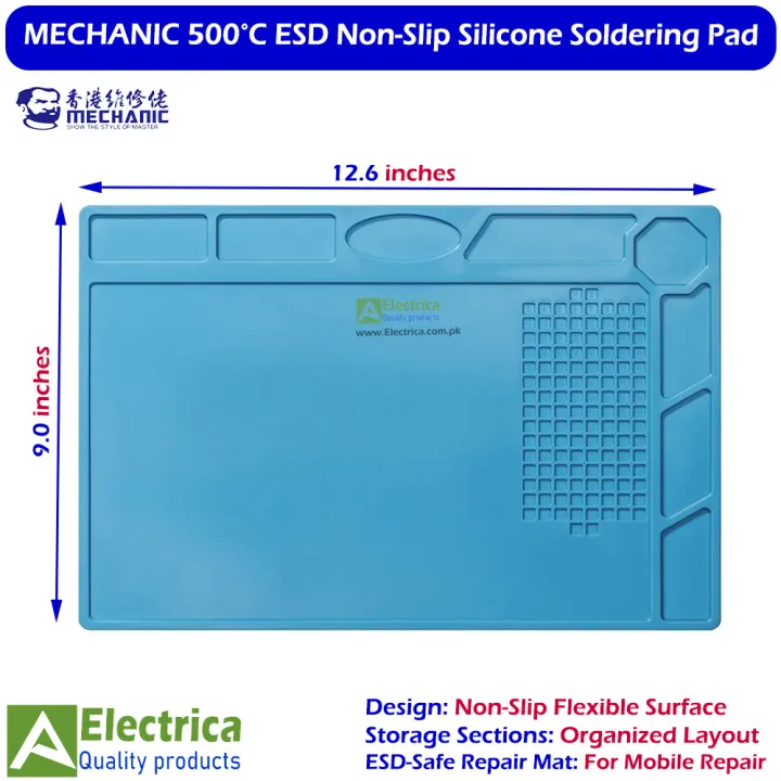 MECHANIC%20V52%20Silicone%20Soldering%20Mat%20320%C3%97228mm%20%E2%80%93%20500%C2%B0C%20Heat-Resistant%20ESD%20Repair%20Pad%20with%20Parts%20Organizer%20for%20Mobile%20Phone%20Repairing%20Workbench%20by%20Electrica%20-%20Image%202