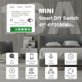Aubess Tuya MINI Wifi Smart Switch 16A Supporte 2-way control Timer Wireless Switches Smart Home Automation Compatible with Alexa Google Home. 