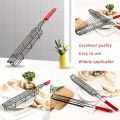 Single Kabob Baskets Grilling Basket, BBQ Long Handle Grill Basket Non-Stick Barbecue Rack Kebab BBQ Grill Box Tool for Roast Fish Vegetable Shrimp Seafood,. 