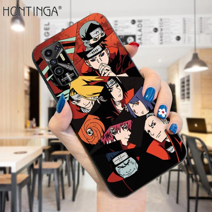 Hontinga for Tecno Pova 2 Back Cover Cute Cartoon Anime Naruto Case ShockProoof Soft Silicone TPU Phone Cases