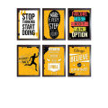 Motivational Quotes Office Frames, Glass front with Prints, 6 Set 8x12 inches, Inspiration Picture Collage set, Wall Decoration Photo Frame. 