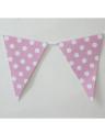 Bunting Flags Banners -Polka Dot - Pink (Pack of 10). 