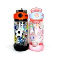 Disney Original TRITAN Material Kids Drinking Water Bottle Fast-Flowing Nozzle Design (580ml) - Tritan BPA Free, Wide Mouth, Push Button Flip Lid, Secure Lock, Easy Open, Lightweight, Time Marker Water Bottle For Girls & Boys. 