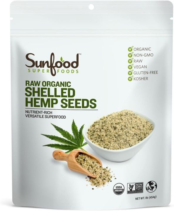 Sunfood Superfoods Raw Organic Hemp Seeds 300gm