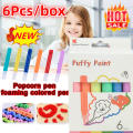 pigment Magic Puffy Pens Gift 1/6Pcs 6 colors in a box Bubble Pen Popcorn Pen for Art Crafts Kid's Crafts Educational Artistic. 