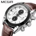 Megir brand fashion business, luxury, quartz, military timepiece, waterproof, men's watch. 