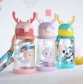 Kids Sipper Water Bottle with Straw Strap And Stricker Sipper Water Bottle Plastic Bottle Leakproof 600ML Sipper Bottle For Boy Girl Kids. 