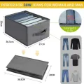 6 Grids Washable Wardrobe Clothes Organizer, Jeans Compartment Storage Box, Clothes Drawer Mesh Separation Box, Portable Foldable Closet. 