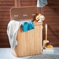Bamboo Laundry Basket with Laundry Bag, Brown Rectangular with Lid and Carry Handle, - Clothes Sorter Hamper Storage Bin with Lid Liner,  Basket Hamper for Large Dirty Clothes Laundry, Kids Toys Hamper. 