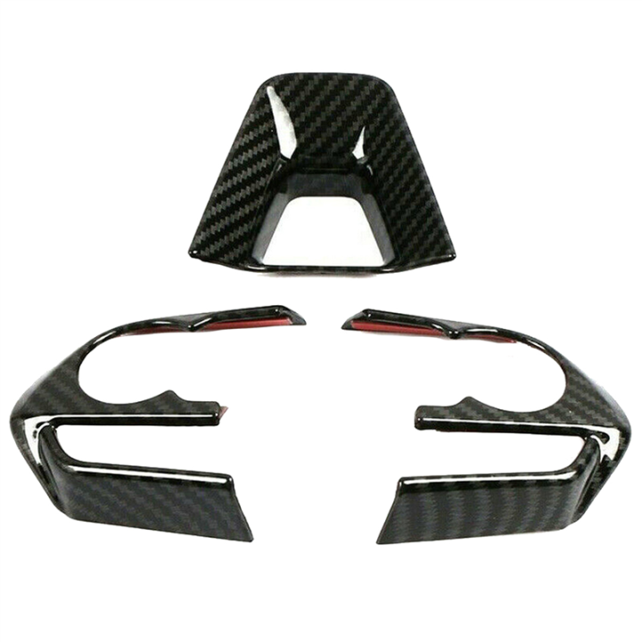 3PCS For Toyota Corolla 2019-2020 Spare Parts Accessories Carbon Fiber Style Hatchback Steering Wheel Switch Button Cover Trim