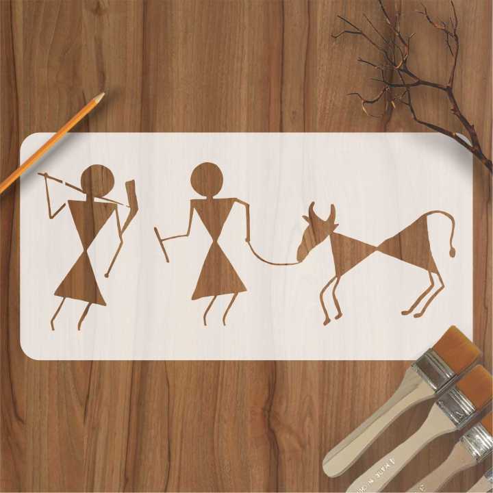 Warli & Ancient Art Reusable Stencil for Canvas and wall painting