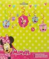 MINNIE MOUSE SPIRALS SET PACK OF 12 STREAMERS AND 6 CUTOUTS. 