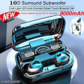 M10 3500 MAH TWS Airpods _ with Super Sound & High Quality Touch Sensors True Stereo Headphones with Built in Mic 10m Transmission Bluetooth Wireless Earbuds , Sport Headset for all Bluetooth Smart devices.. 