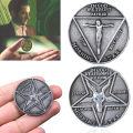 Cosplay Coin TV Show Fans Lucifer Morningstar Satanic Pentecost Commemorative Coin Badge Halloween Metal Accessories Prop Coin. 