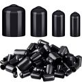 TWEXQNY-80 Pieces Rubber End Caps Flexible Bolt Covers Screw Caps Thread Protectors in 4 Sizes 1/4 to 3/4 Inch (Black). 