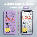 Jizetin for Huawei Y7A 2020 Case Side Design Phone Cover Graffiti NASA Astronaut Moon Cover Square Edge Pattern Liquid Silicone Trend Case. 