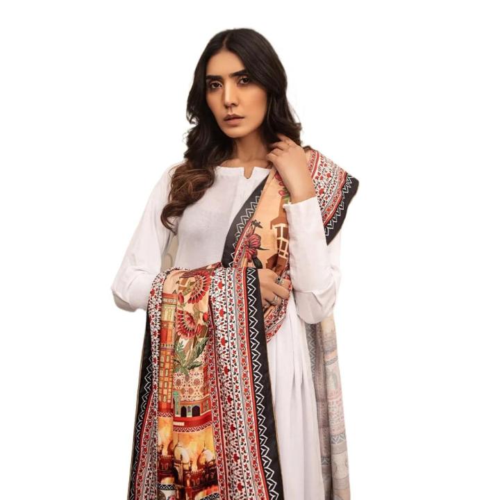 Elegant Lahore Shawl - Herringbone Synthetic Wool, 2.5m Long
