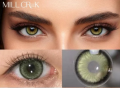 COLOUR NAME : OLIVE GREEN Color lens Eye Contact Lenses With Container + free water kit / disposable lenses / lense, eye lense / color lense / eye lenses for girls (FAA). 