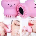 Cute Face Octopus Shape Facial Sponge Cleansing Brush Silicone Facial Massager for Face Pore Cleaner, Acne & Oil Removal, Makeup Cleaner. 