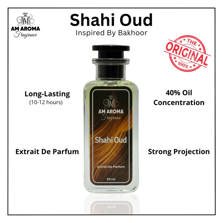 Shahi Oud | Extrait de Parfum | 40% oil concentration | Strong Projection Perfume | Premium Quality Fragrance | Long Lasting Fresh Perfume Oil | Daily Wear | 50ml
