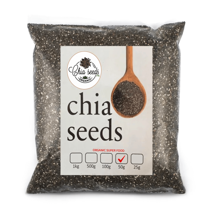 Organic Chia Seeds For Weight Loss 50 gm / Imported Chia Seeds Rich In Vitamins Omega & Calcium For Health And Beauty