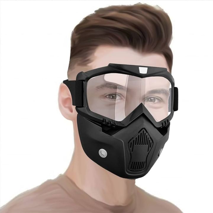 Motorcycle Helmet Mask - Biker Goggle Mask with UV Protection – Windproof,  Anti-Scratch Riding Face Shield with