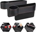Car Seat Gap Filler, 2 Pack Multifunctional Car Seat Organizer with Cup Holder, Car Console Side Organizer for Cellphones, Wallets, Keys, Coin, Cards, Sunglasses, Passenger Side & Driver Side - Black. 
