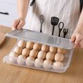 Auto Scrolling Egg Storage Holder, Kitchen Clear Stacked,Plastic Portable Eggs Holder,Eggs Storage Rack,Plastic Space Saver Organizer Container. 