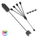 Rgb Controller Splitter Cable Converter Sata 12v 4-Pin Aura 5v 3pin Argb 3 Button Led 2 3 4 5 Hub Adapter For Strip Lamp. 