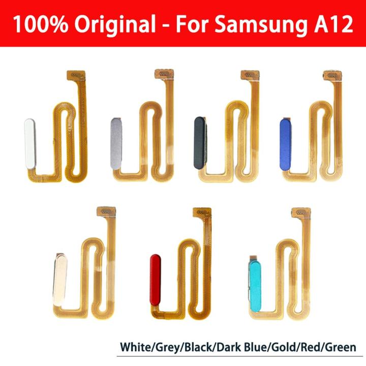 Fingerprint Sensor Home Return Key Menu Button With Side Power On Off Side Key Button Flex For Samsung Galaxy A12