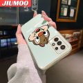 JIUMOO For Samsung Galaxy A32 4G Case Cartoon Cute Squirrel Luxury Plating Side Phone Cases Pattern Silicone Casing Full Cover Camera Protection Shockproof Softcase. 