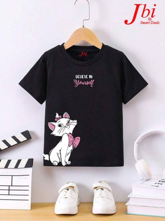 Believe yourself Black Printed Black T Shirt for Kids Summer Collection for Boys And Girls